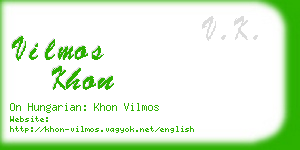 vilmos khon business card